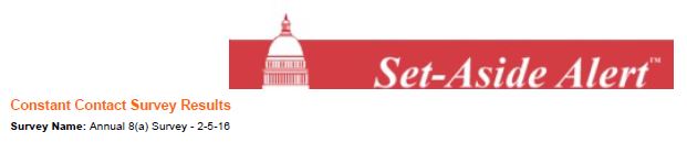 Annual 8(a) survey header